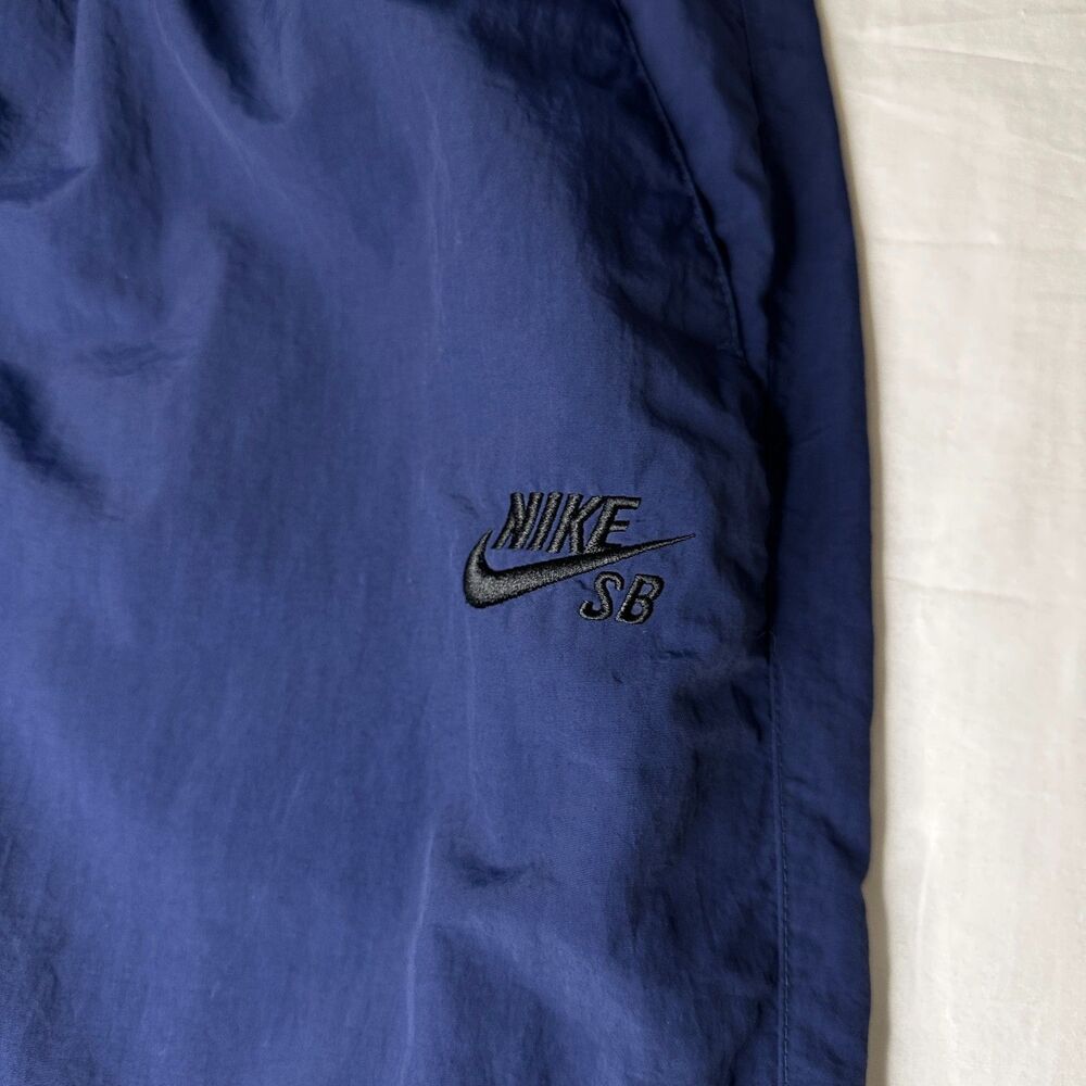 Vintage Niki SB Windbreaker Track Pants Mens Medium Navy Blue Mesh Lined Y2K - Picture 5 of 13